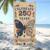 Serviettes de plage surdimensionnées, 250 Years Patriotic, douces, absorbantes, à séchage rapide, pour adultes, hommes et femmes