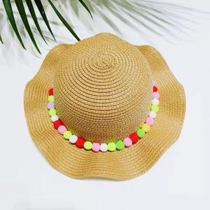 Bebé colorido niños sombreros de paja al por mayor playa visera verano sombreros de paja gorras viaje niños Surf sombrero de paja - Product Image 6
