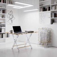 Table d'appoint en acrylique dorée arabe, pliable et portable, idéale pour la maison, le salon, le restaurant, les dîners en extérieur et les mariages – Vente directe usine
