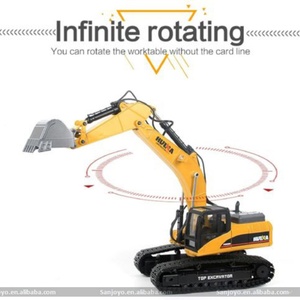 รถขุด HUINA 1580 RC ของแท้ ขนาด 1:14 ความถี่ 2.4Ghz รถบังคับวิทยุโลหะ ใช้งานได้ 45 นาที 23CH สำหรับเด็กเล่นได้ทั้งในบ้านและนอกบ้าน - Product Image 4