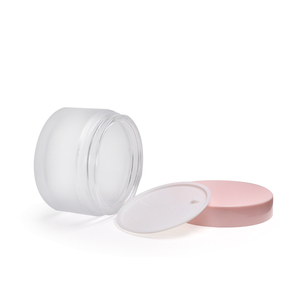 30ml 60ml 100ml <span class=keywords><strong>200</strong></span> <span class=keywords><strong>ml</strong></span> vetro cosmetico rotondo trasparente barattolo di crema smerigliato Scrub per la cura della pelle contenitore con Logo personalizzato con coperchio in oro rosa - Product Image 6
