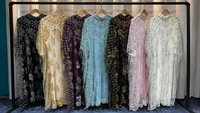 Robe de luxe élégante de style nouveau avec broderies lourdes, perles, paillettes, maille, longue robe pour l'exportation européenne et américaine