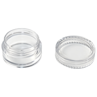Pot en plastique PS cosmétique 5ml/10ml/15ml/20ml, pot rond transparent pour crème pour le visage, avec bouchon à vis de couleur personnalisée