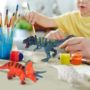 Jouets de dinosaure à peindre pour enfants, Kit de peinture artisanal, avec 12 figurines de dinosaures au look réaliste, Ages3 +, 16 pièces - Product Image 5