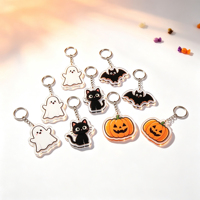 Porte-clés en acrylique chauve-souris Halloween, porte-clés mignons et kawaii pour sacs de fête