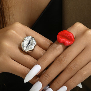 Anillo de Labios Rojo Vintage Sexy para Mujer, Anillos de Labios Modernos, Joyería, Accesorios para Fiestas, Regalos - Product Image 1