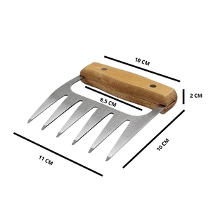 Set di 2 artigli per carne in acciaio inossidabile con 6 punte per barbecue e girarrosto - Product Image 2