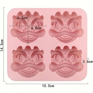 Moule en silicone écologique à 4 cavités en forme de lion traditionnel pour bougies faites à la main, outil de cuisson réutilisable, pour gâteaux, savons, résines, bonbons DIY, OEM/ODM - Product Image 2