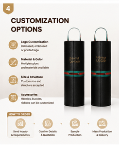 Emballage élégant pour bouteille noire et rouge avec construction durable, couleurs personnalisées et doublure douce pour les célébrations, boîte cadeau pour vin - Product Image 3