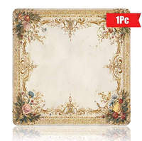 Tapis de Mahjong Portable Oriental Crane Floral en Caoutchouc Antidérapant et Réducteur de Bruit pour Table de Mahjong Américain