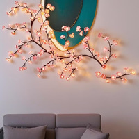 Guirlande lumineuse LED en rotin simulé, PVC pliable, motif branche d'arbre, IP65, fleurs de cerisier, fleurs de prunier, décoration murale de chambre
