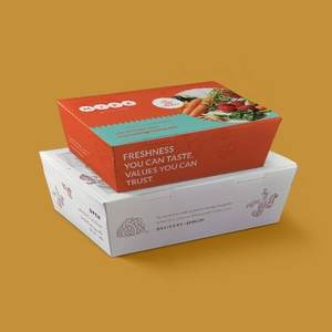 Caja de papel Kraft desechable con impresión personalizada para comida rápida - Product Image 1