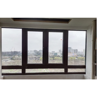 Ventanas Horizontales Fijas de Aluminio y Vidrio Insonorizadas Modernas Personalizadas con Cortina Colgante para Salas de Estar de Villas y Apartamentos