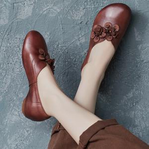 Chaussures décontractées d'été à lacets avec semelle souple et flexible, ornées de fleurs 3D, en PU noir, style rétro et polyvalent - Product Image 1