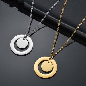 Custom Initial <strong>Necklace</strong> 316 Stainless Steel Round Disk Blank <strong>Necklace</strong> Dainty <strong>Coin</strong> Chain Jewelry Women - Product Image 2