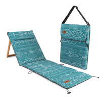 Chaise longue de plage et de pique-nique réglable en bois, portable, avec dossier, imprimé personnalisé, de luxe, pour l'extérieur, vente en gros