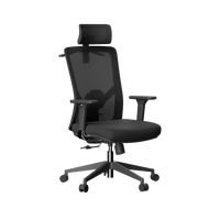 Chaise de bureau ergonomique pivotante réglable en maille noire pour le bureau à domicile et l'école