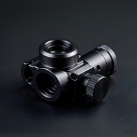 Boîtier de lentille optique en aluminium noir anodisé usiné sur mesure par CNC, pour système d'imagerie d'équipement laser