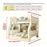 Lit superposé double en pin massif de style américain moderne avec rangement, pour parents et enfants, écologique, vente en gros
