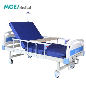 Lit d'hôpital manuel à deux manivelles pour soins aux patients avec dossier réglable et barrières latérales en aluminium - Product Image 3