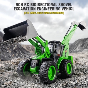 Camion excavateur télécommandé HUINA 1579 1:14, 9 canaux, chargeur, chariot élévateur bidirectionnel avec simulation sonore et lumineuse, modèle d'ingénierie, voiture RC - Product Image 5