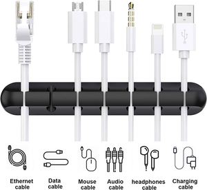Self Adhesive <b>Hooks</b> Charging Accessory Cables Silicone Cable <b>Clips</b> Cord Holder for Office and Home Desk - Product Image 2