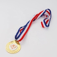 Médaille de sublimation double face en alliage de zinc vierge avec ruban pour la vente en gros