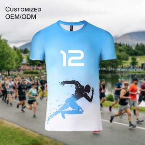 Wholesale quick dry <b>Polyester</b> Men T shirt Custom Sublimation Transfer full Print Logo design <b>tshirt</b> run sport t-shirt for Men - Product Image 3