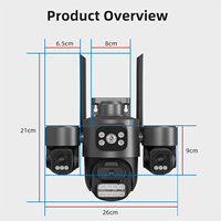 Caméra de sécurité extérieure ICSEE à triple objectif 3MP avec vision nocturne, étanche IP66, sans fil PTZ et port Ethernet filaire RJ-45