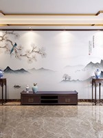 Wallpaper Kain Nonwoven Anti Air Motif Bunga Magnolia dan Burung Gaya Cina Baru 8D Custom Mural untuk Ruang Tamu