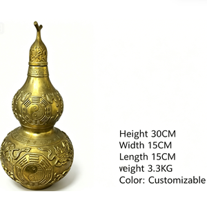 Statuette Wu <span class=keywords><strong>Lou</strong></span> en laiton couleur personnalisée, sculptée, Feng Shui porte-bonheur, finition verdigris doré, décoration de protection pour la maison, style chinois - Product Image 2
