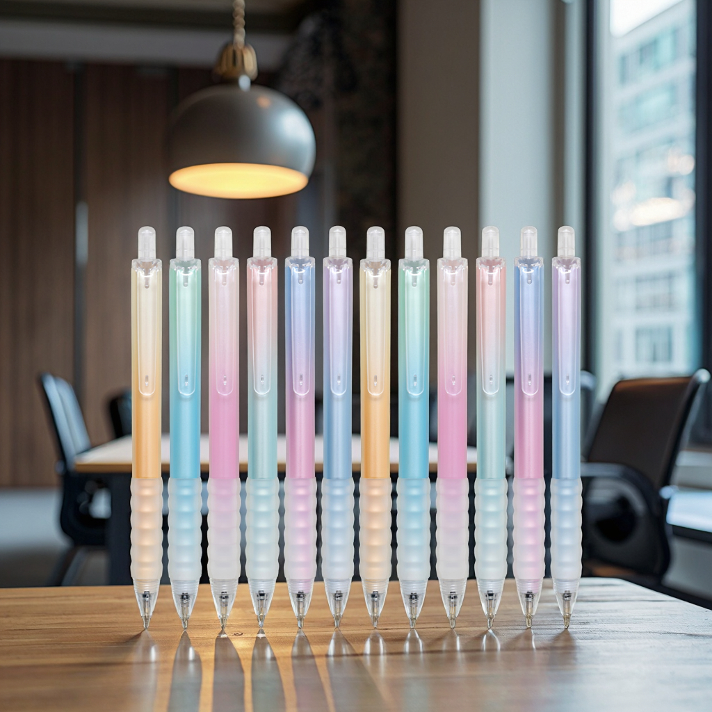 Hot Sale High Quality Candy Color Gradient Ballpoint Pen Writing Comfortable Pen with Custom Logo