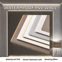 Panneaux muraux WPC en PVC et charbon de bambou de 8 mm, ignifuges et étanches, pour la décoration intérieure de villas, hôtels, cuisines et salles de bain, avec design graphique