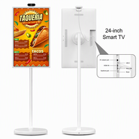 TV Digital Signage Pintar 24 Inci Layar Sentuh LCD Monitor Android 1080P Portabel Putar untuk Toko Retail