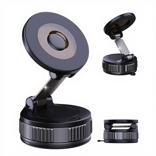 New Arrival Vacuum Magnetic Phone Holder for Car 360° Adjustable Strong Suction Cup Phone Mount  for Windshield Dashboard