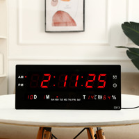 Jam Dinding Digital Elektrik Kalender Abadi Termometer Timer Hitung Mundur-Desain Modern Plastik Kaca Dinding untuk Ruang Tamu