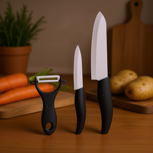 Set di coltelli e pelapatate in ceramica nera Excelsa 15x25x3,5 cm - Product Image 3