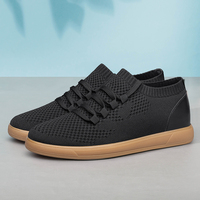 Chaussures de marche respirantes en maille pour hommes, rehaussantes et confortables, avec talon compensé invisible