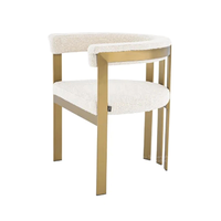 Fauteuil à dossier en velours de style européen Chaises de salle à manger à cadre en acier inoxydable Chaise de restaurant pour meubles d'hôtel à domicile