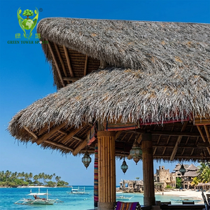 Toiture en chaume artificiel PP+PE de 16 cm, <span class=keywords><strong>rouleau</strong></span> de chaume synthétique pour restaurant de plage, complexe hôtelier, bar Tiki, cabanes - Product Image 1