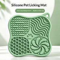 Tapis de léchage en silicone pour animaux de compagnie avec 5 ventouses antidérapantes, pour l'alimentation lente, jouet de distraction pour chiens et chats après le bain