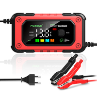 Chargeur de batterie intelligent automatique universel FOXSUR 12V 7A avec écran couleur pour moto et voiture