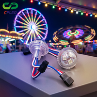 Guirlande lumineuse de Noël pour extérieur, à LED, à points lumineux, permanente, classée IP66, 12V, 26mm, en matériau PC, UCS1903, RGB adressable