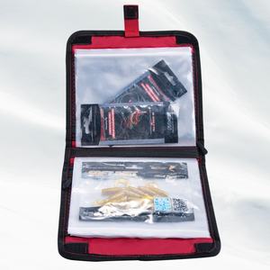 Goture 3-en-1 Fishing Tackle Spinning Reel Cover 2 Rod Straps Soft Plastic Bait Storage Lure Bag <span class=keywords><strong>avec</strong></span> Mesh Pockets - Product Image 6