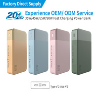 Batería Externa Portátil Delgada con Pantalla Digital de 35W, 45W, 65W, 10000mAh, 20000mAh para Teléfono, con Carga Rápida, Venta al por Mayor
