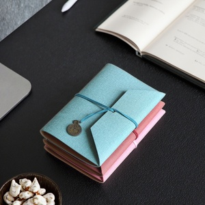 Mới A5 Gấp Vải Lanh Tùy Chỉnh Máy Tính Xách Tay Có Thể Tháo Rời DIY Notepad Lỏng Lá Vòng Chất Kết Dính PU Da Máy Tính Xách Tay Với Dây Thừng Dây Đeo - Product Image 5