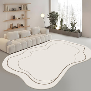 พรมขนสัตว์เทียมลายเรียบง่าย รูปทรงแปลกตา สำหรับตกแต่งห้องนั่งเล่น - Product Image 3
