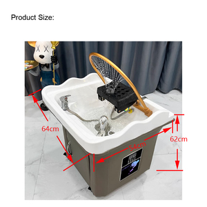Gran oferta, silla de champú marrón para lavar la cabeza de peluquería duradera moderna con lavabo acrílico para gimnasio y salón de belleza de <span class=keywords><strong>ocio</strong></span> - Product Image 2