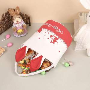 Personalisierte Boutique-Tragetasche aus Segeltuch mit langen Ohren, individuell gestalteter Hasen-Eimer für Ostergeschenke - Product Image 3