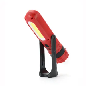 De alta potencia ABS mango portátil rojo regulable luz flash USB banco de potencia de salida de la linterna de emergencia